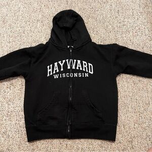 Pacific & Co Kids Unisex Hoodie Black Sweatshirt Hayward WI Size M